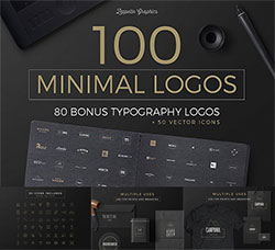 100个简约风格的标志(含EPS/AI/PSD三种格式)：100 Minimal Logos